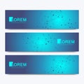 Abstract vector banners templates for web site. Scientific background genetic engineering and gene manipulation