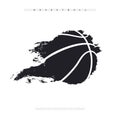 Abstract vector basketball. Sports flying ball for design of a T-shirt, poster, banner.