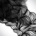 Abstract vector black and white design with waves Royalty Free Stock Photo