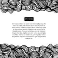 Abstract vector black and white design with waves