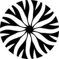 Abstract Vector Black and white Mandala ornament, flowing flower pattern, illustration