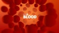 Abstract vector blood background . Science illustration. Microscope view. Cells stream