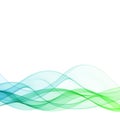 An abstract vector blue and green wave with clear lines. eps 10 Royalty Free Stock Photo