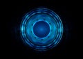 Abstract vector blue light circle technology concept background, vector illustration design Royalty Free Stock Photo