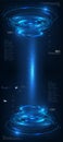 Abstract vector blue technology concept. background illustration Shiny technological HUD on space vector background
