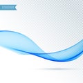 Abstract vector blue transparent waved lines for presentation