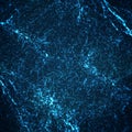 Abstract vector blue wave mesh background. Point cloud array. Chaotic light waves. Technological cyberspace background.