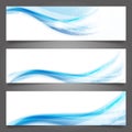 Abstract vector business background banner beautiful blue wave