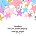 Abstract vector celebration background with colorful watercolor stars Royalty Free Stock Photo