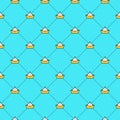 Abstract vector children seamless pattern background with paper origami ships Royalty Free Stock Photo