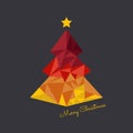 Abstract vector christmas tree triangle card.