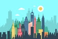 Abstract Vector City with High Buildings