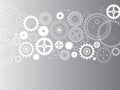 Abstract vector cogs - gears on grey background Royalty Free Stock Photo