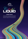 Abstract vector colorful liquid colors, paint flowing from top. Gradient brush stroke on violet and black background Royalty Free Stock Photo