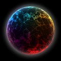 Abstract vector colorful sphere. Futuristic techno style. Royalty Free Stock Photo