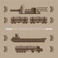 Abstract vector concept of mineral oil transport system Royalty Free Stock Photo