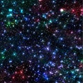 Abstract vector cosmic galaxy background with nebula, stardust, bright shining stars, and geometric pattern. Royalty Free Stock Photo