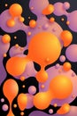 Abstract vector 3-D balls, drops and liquid bubbles. Paint splatter. Vector. Royalty Free Stock Photo