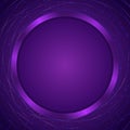 Abstract vector dust swirl purple background illustration with round shine banner
