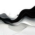 Abstract Vector Environmental Art With Black And White Waves