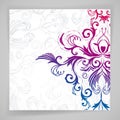 Abstract floral background with oriental flowers.