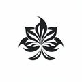 Abstract Vector Floral Black Logo - Streamlined Design