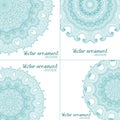 Abstract vector floral ornamental border. Lace pattern design.