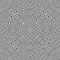 Geometric Abstract Optical Illusion Concentric Stripe Line Luxury Seamless Pattern Element Artwork
