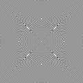 Symmetrical Eye Illusion Circles Stripe Line Op Art.Geometric B/W Seamless Pattern Repeated Vector Shape Object Background Royalty Free Stock Photo