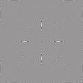 Symmetrical Eye Illusion Circles Stripe Line Op Art.Geometric B/W Seamless Pattern Repeated Vector Shape Object Background Royalty Free Stock Photo