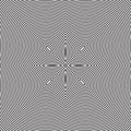 Luxury Concentric Stripe Line Circle Optical Illusion Effect Line Art.Geometric B/W Seamless Pattern Vector Object Background