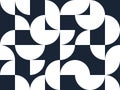 Abstract vector geometric seamless pattern, black and white simple geometric elements repeat tiles, wallpaper or website Royalty Free Stock Photo