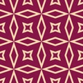 Abstract vector geometric seamless pattern. Maroon and beige ornament background Royalty Free Stock Photo