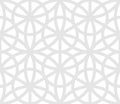 Abstract vector geometric seamless pattern. Subtle gray and white texture with lines, circles, floral silhouettes, lattice, grid Royalty Free Stock Photo