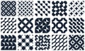 Abstract vector geometric seamless patterns set, black and white simple geometric elements repeat tiles, wallpapers or website Royalty Free Stock Photo