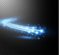 Abstract vector glowing magic star light effect from the neon blur of curved. Royalty Free Stock Photo