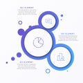 Abstract vector gradient minimalistic infographic template composed of 3 circles