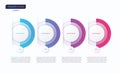 Abstract vector gradient minimalistic infographic template composed of 4 circles
