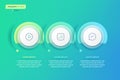 Abstract vector gradient minimalistic infographic template composed of 3 circles