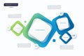 Abstract vector gradient minimalistic infographic template composed of 4 rounded squares