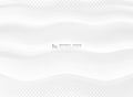 Abstract vector gradient white wavy design decoration with halftone pattern. illustration vector eps10