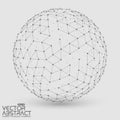 Abstract vector grayscale sphere . Futuristic