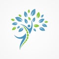 Abstract vector for healthcare design concept with people tree Royalty Free Stock Photo