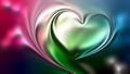 Abstract vector heart with multicolored shaded wavy background with lighting effect and texture, vector illustration Royalty Free Stock Photo