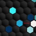 Abstract vector hexagonal geometry background. Surface polygon pattern with hexagon shadows, honeycomb. 3D design technology Royalty Free Stock Photo