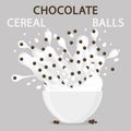 Vector illustration logo for milk cereal balls Royalty Free Stock Photo