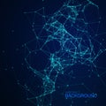 Abstract vector illuminated particles and lines.