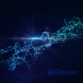 Abstract vector illuminated particles and lines.