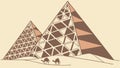 Ancient Geometric Pyramids, Abstract Egyptian Architecture, vector design Generative AI Royalty Free Stock Photo