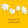 Abstract Vector Illustration Autumn Happy Thanksgiving Background with Falling Autumn Leaves Royalty Free Stock Photo